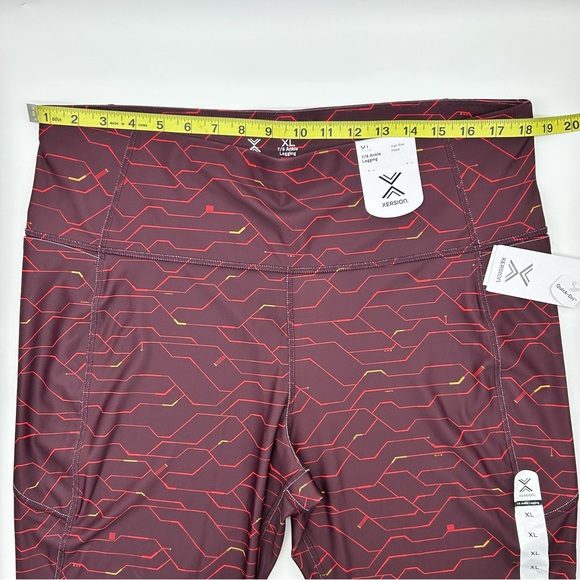 Xersion Women’s High Tech Burgundy Train High Rise 7/8 Ankle Legging L XL XXL - Picture 11 of 13